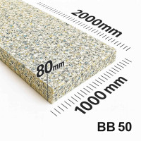 Поролон ППУ ВВ 50 товщина 80мм лист 1,0*2,0м (1000x2000мм)